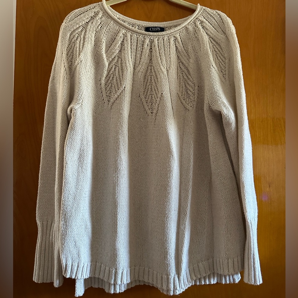 Chaps Beige Cable Knit Sweater